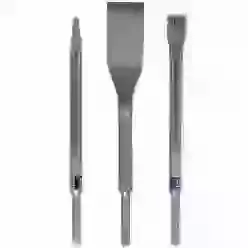 SDS+ 3pc Chisel Set (1x Flat 1x Point 1x Tile)
